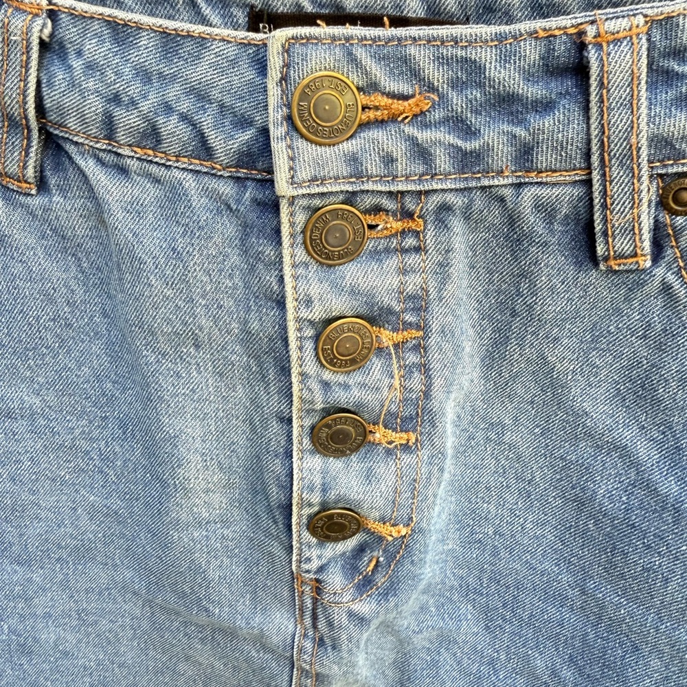 Bluenotes Light Blue Button-Front Denim Mini Skirt - Picture 3 of 4